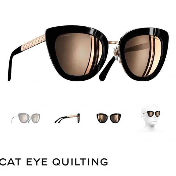 Chanel CC Cat Eye Quilted Sunglasses